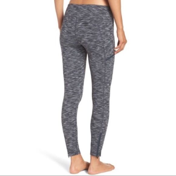 Zella Heathered Blue Zipped Pockets Ankle Leggings - Picture 2 of 9